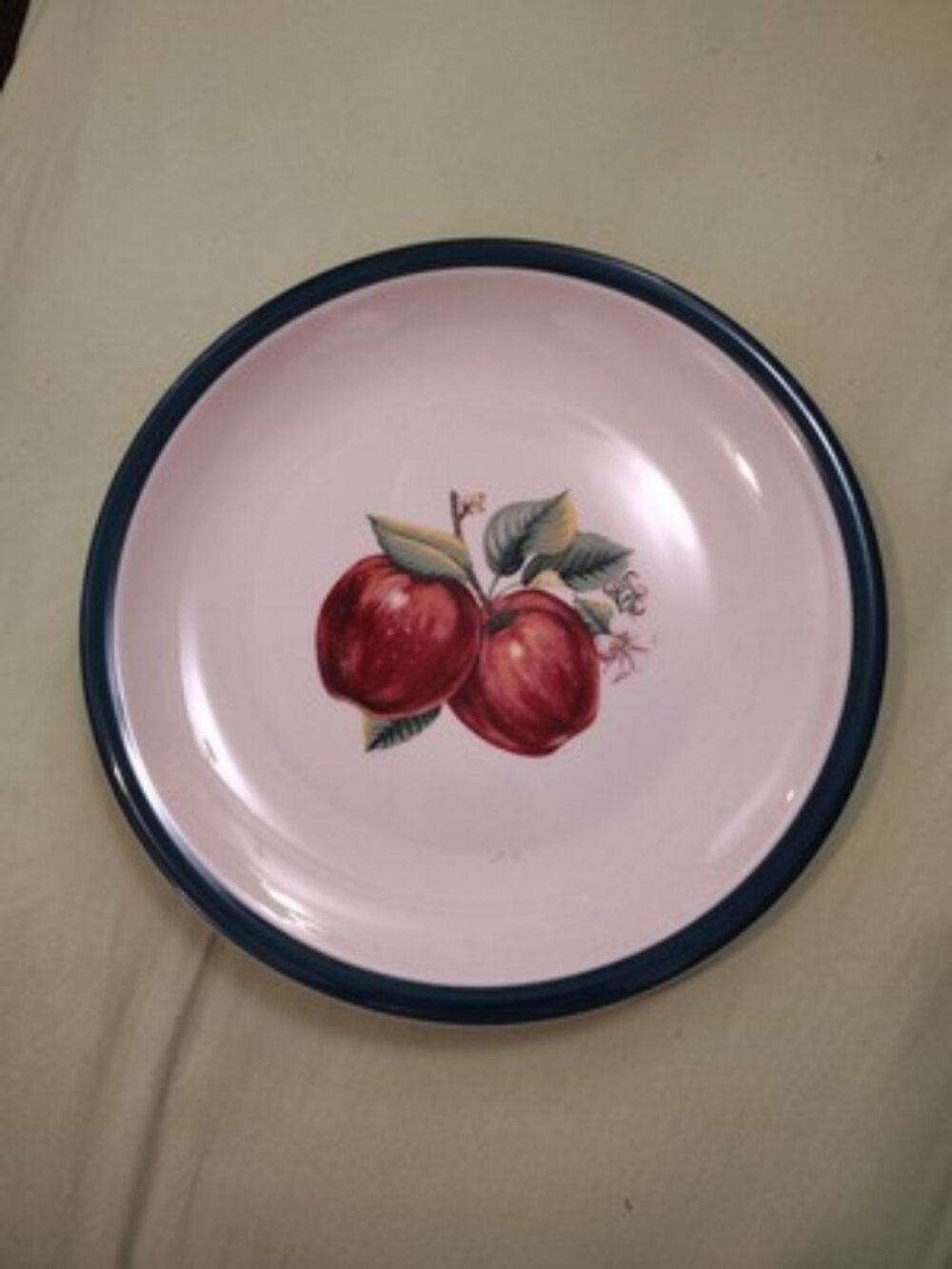 Casuals By China Pearl 10 .5" Dinner Plate Red Green Crm Apple Pattern